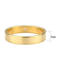 3832 - IP Gold Stainless Steel Ring with CRYSTAL in Clear