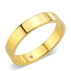 3832 - IP Gold Stainless Steel Ring with CRYSTAL in Clear