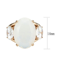 3788 - IP Rose Gold(Ion Plating) Stainless Steel Ring with Synthetic in Fireopal