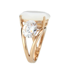 3788 - IP Rose Gold(Ion Plating) Stainless Steel Ring with Synthetic in Fireopal