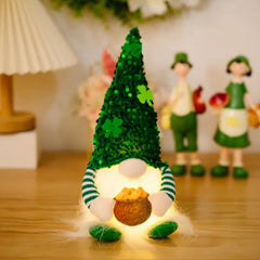 1pc, St. Patrick's Day Irish Gnome Doll, Lighted Sequins Gnome (options avail)