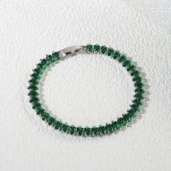 Green Color Cubic Zirconia CZ Tennis Bracelet