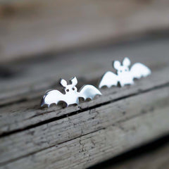 Stainless Steel Halloween Bat Stud Earrings