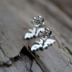 Stainless Steel Halloween Bat Stud Earrings